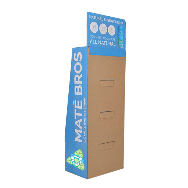  Shezhen Custom Cardboard Floor Display Paper Stand Rack, Carton Corrugated Sauce Retail Floor Display Stand  