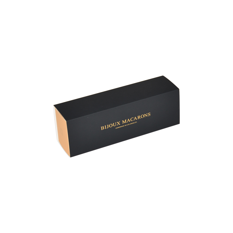  Gold Logo Hot Stamping Food Grade Macaron Box With Sleeve And Plastic Insert, Macarons Drawer Box  