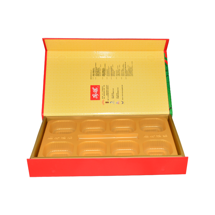  Custom Luxury Fancy Paper Magnetic Cardboard Gift Box for Mooncake Packaging With Plastic Insert  