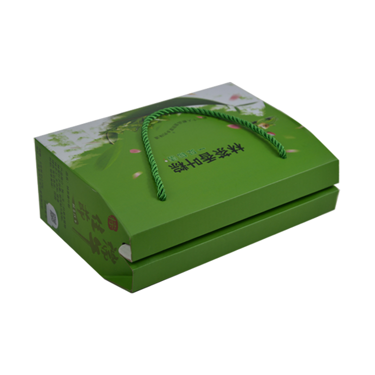  Shenzhen Manufacture Wholesales Custom Green Printing Corrugated Paper Packaging Box With Handle  