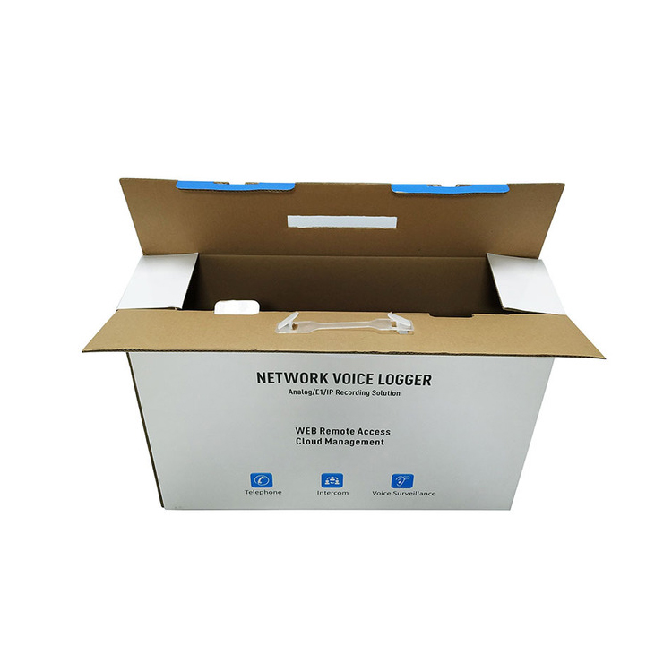  Hot Sales China Offset Printing Corrugated Carton Cardboard Suitcase Box with Plastic Handle For Electronics Product  