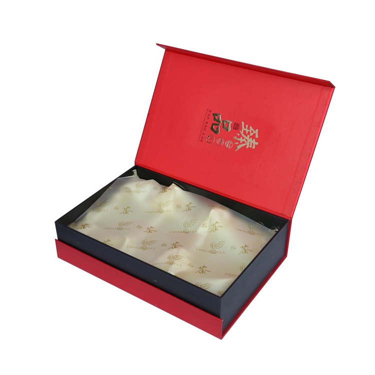 China Wholesales Luxury Fancy Paper Tea Magnetic Gift Box For Tea With Gold Foil Stamping Logo  