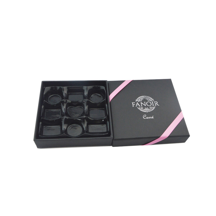  Wholesale Custom Fancy Rigid Paper Cardboard Lid and Base Gift  Box For Chocolate With Plastic Insert  