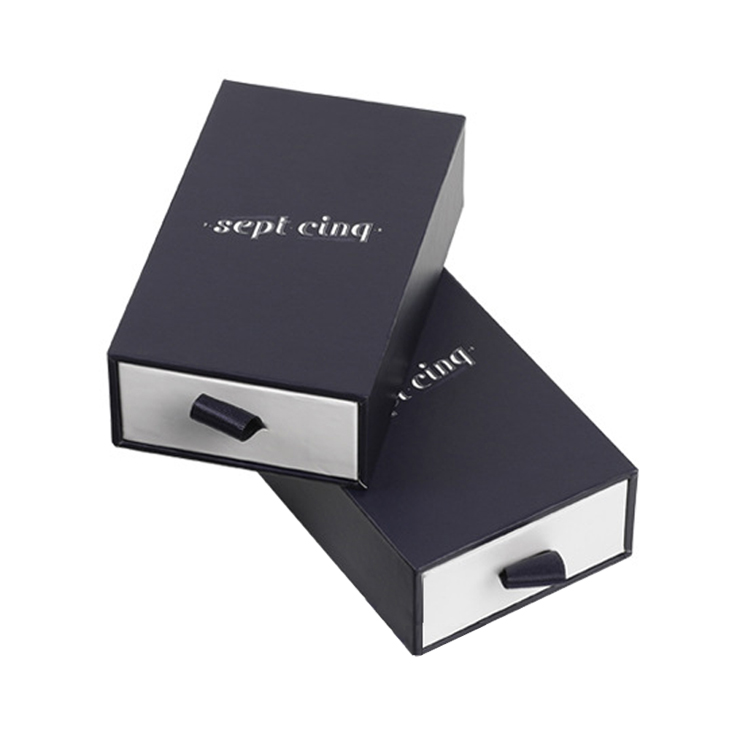Customized Logo Printed Rigid Paper Packaging Drawer Box With Velvet Insert For Jewelry Packaging From China Supplier  