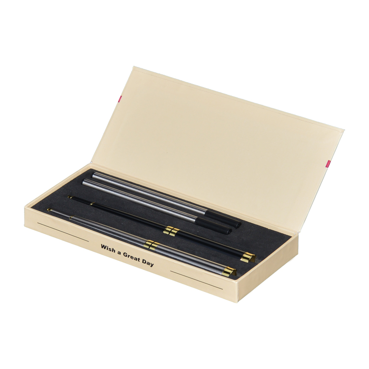 China Factory Cheap Customized Gift Boxes With Hinged Flap Lid For Pen Set With EVA Holder  