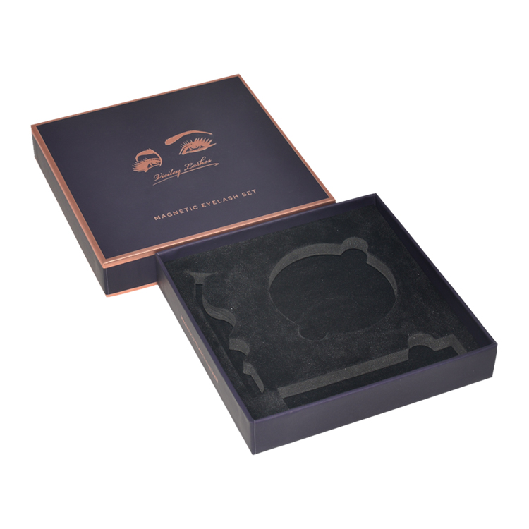  Custom Lid and Base Style False Eyelash Packaging Paper Box with EVA Foam Tray and Hot Foiled Logo  