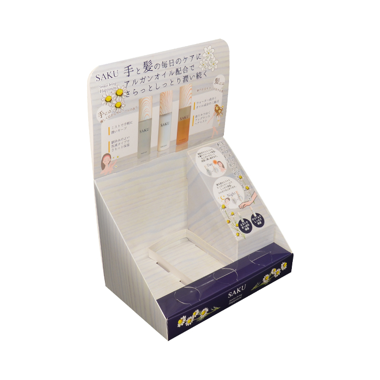  Hot Sale PDQ POP Custom Logo Retail Table Makeup Cosmetic Cardboard Counter Top Display Box   
