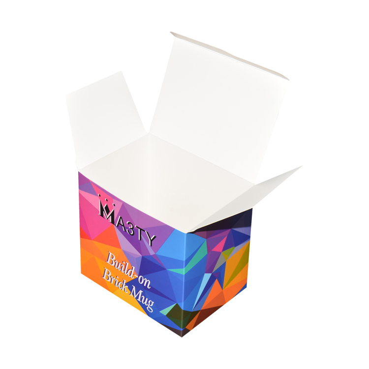 Factory Custom Coloured Ecofriendly Small Square Cardboard Paper Packaging Boxes for Coffee Mugs  