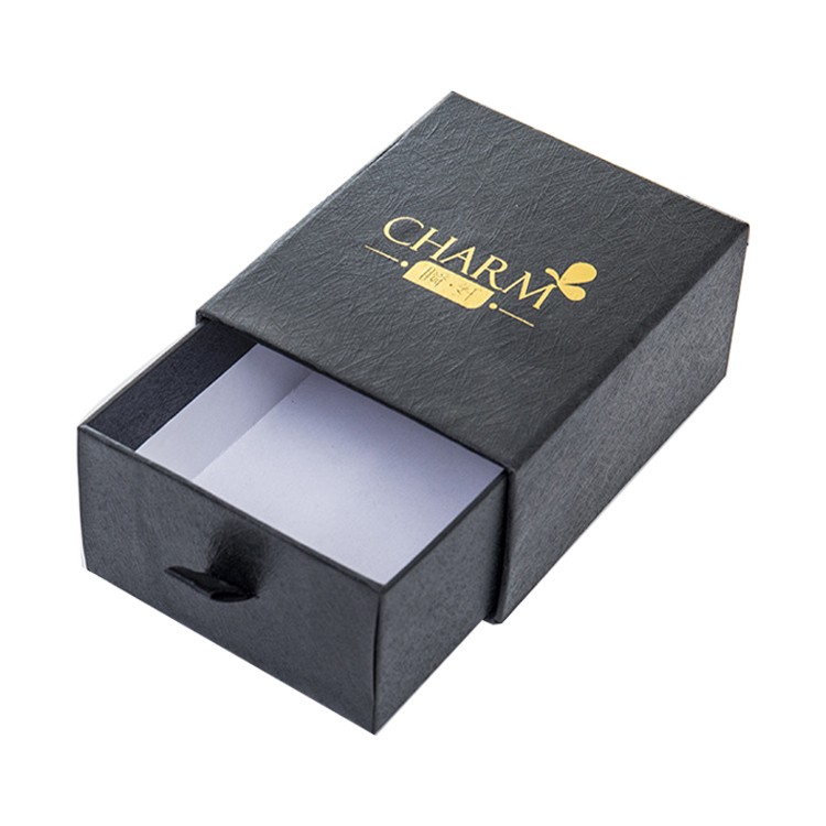 Custom Jewellery Earring Packaging Drawer Sliding Paper Gift Box with Foam Insert and Gold Logo  