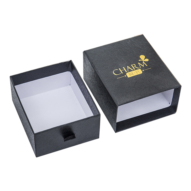  Custom Jewellery Earring Packaging Drawer Sliding Paper Gift Box with Foam Insert and Gold Logo  