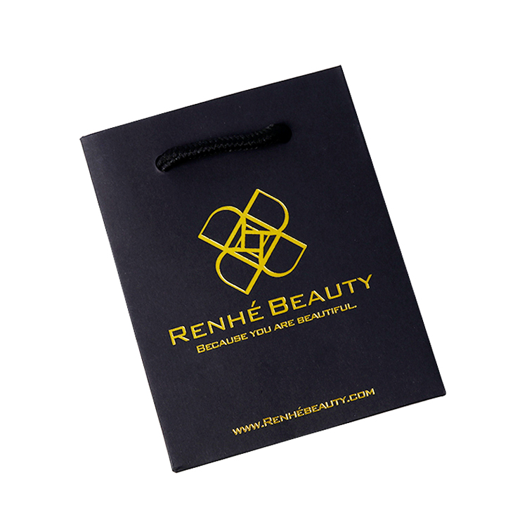 Custom Luxury Paper Gift Bags with Twisted Rope Handle and Gold Hot Foil Stamping logo for Wholesale  