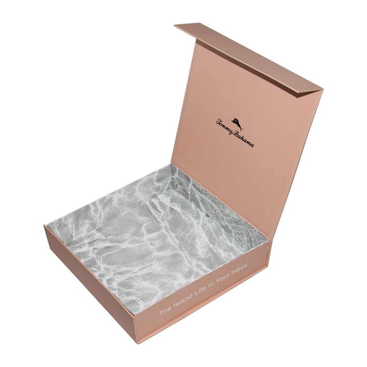 Custom Printed Pink Rigid Cardboard Bikini Swimwear Swimsuits Packaging Gift Box with Magnetic Closure  