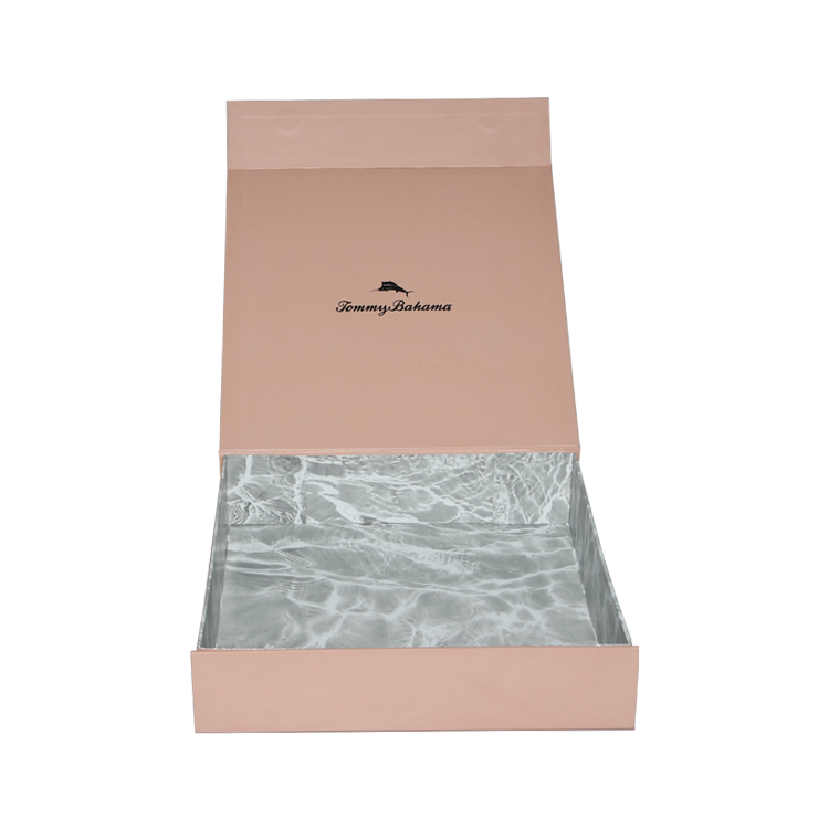 Custom Printed Pink Rigid Cardboard Bikini Swimwear Swimsuits Packaging Gift Box with Magnetic Closure  