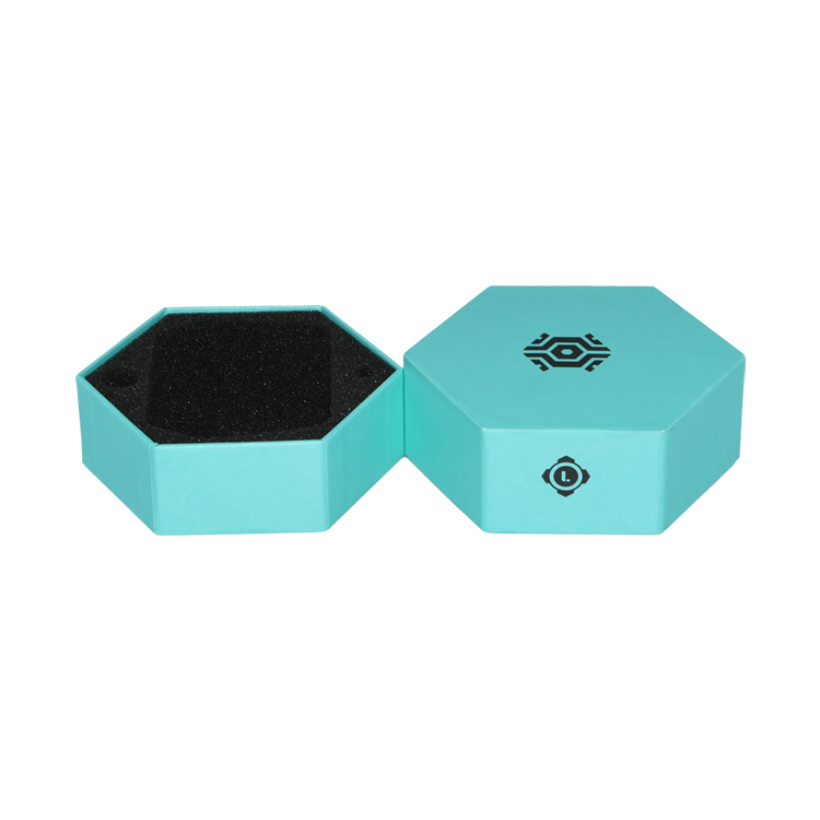 Customized Hexagonal Cardboard Gift Box for Electronics Packaging with Foam Holder and Spot UV Patterns