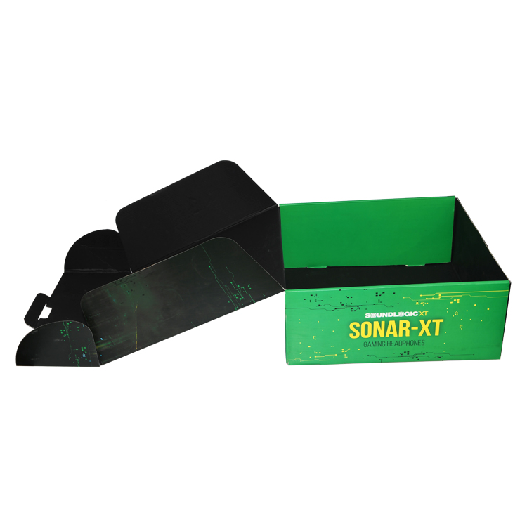  Custom Printing Corrugated Cardboard Mailer Boxes for Gaming Headphones with Spot UV Pattern  