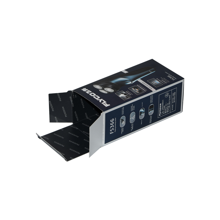  High Quality Custom Silver Cardboard Folding Carton Box for Shaver Packaging with Spot UV Logo  