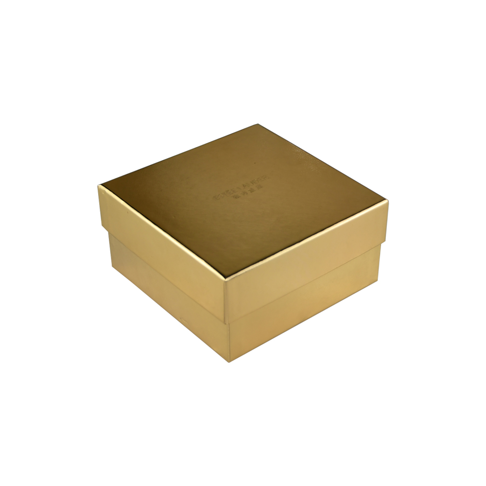 Custom Gold Lid and Base Box, Golden Gift Box for Makeup Packaging with Filling Sherred Paper  