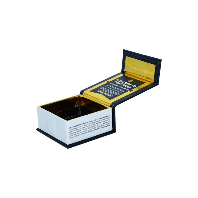 Custom Marijuana Cannabis Wax Concentrate Cotainer Boxes with Gold Hot Foil Stamping Patterns  