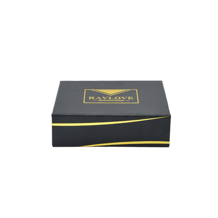  Rigid Setup Lid Off Gift Box for Beauty Blender Packaging with Gold Hot Foil Stamping Logo and Foam Holder  