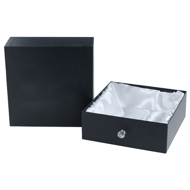  Luxurious Satin Lined Slide Out Drawer Gift Box Packaging for Wigs Virgin Hair Extension with Clear Window  