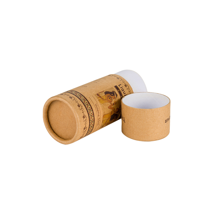 Kraft Paper Tube Box Craft Cardboard Cylinder Box for 50ml Dropper Bottle Packaging with Custom Printing  