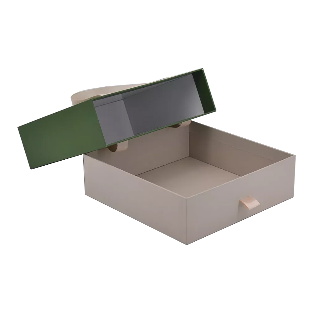 Rigid Paperboard Sliding Drawer Boxes with Pull Handle and Custom Printing for Virgin Hair Extension  