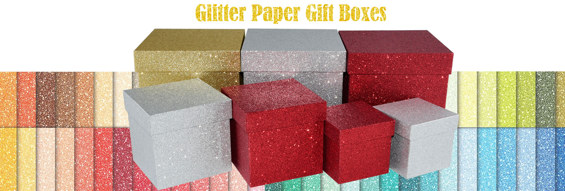 Glitter Paper Gift Boxes 