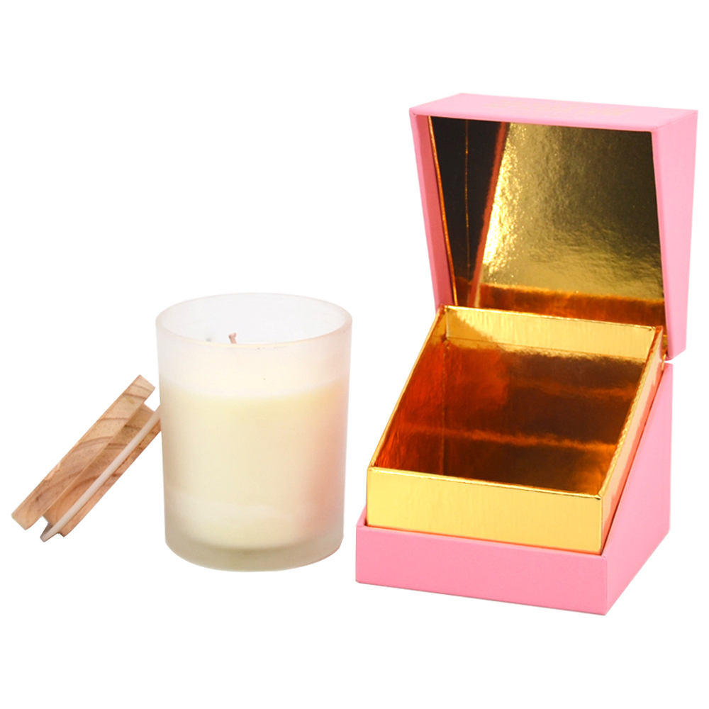 Clamshell Design Rigid Cardboard Gift Box for Candle Jars Packaging and Soy Candle Packaging