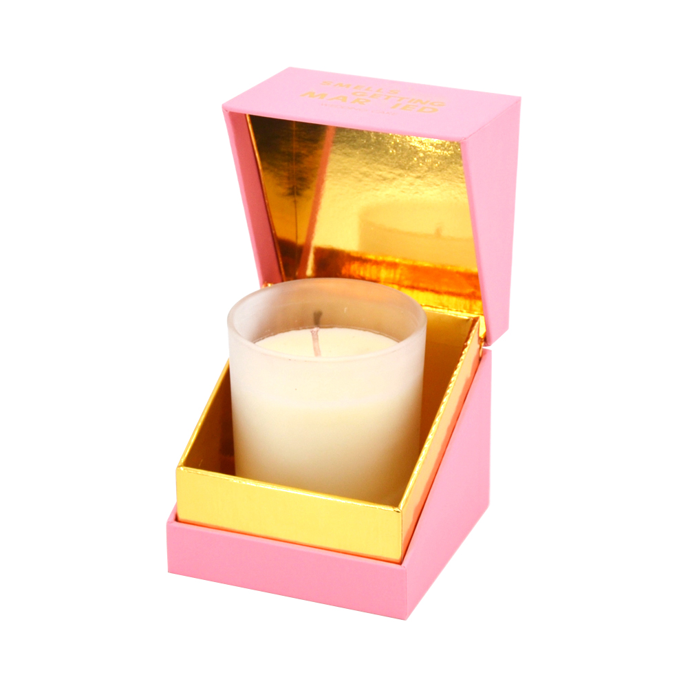  Clamshell Design Rigid Cardboard Gift Box for Candle Jars Packaging and Soy Candle Packaging  