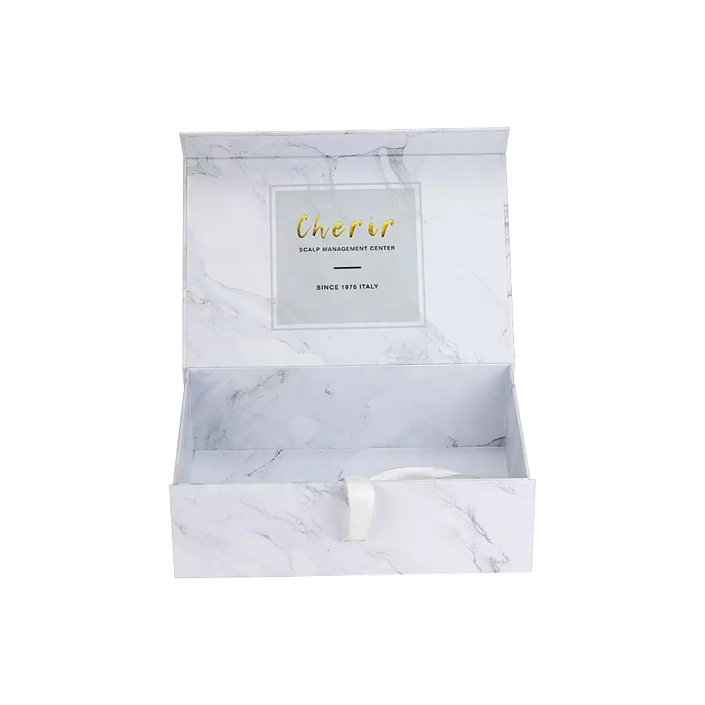  Customized Size Marble Magnetic Closure Gift Boxes with Silk Ribbon Handle at Cheapest Price  