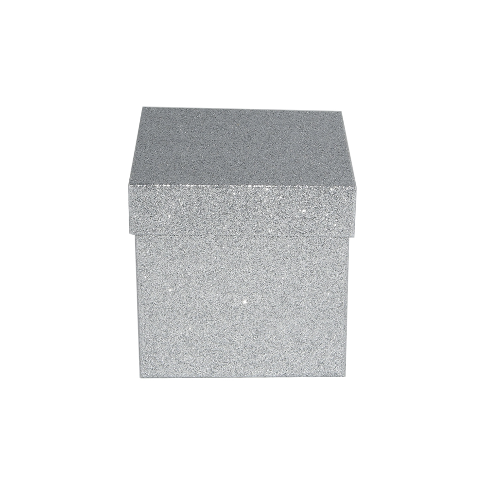 Large Silver Glitter Gift Boxes with Lid in Various Sizes for Holiday Decoration and Home Decoration  